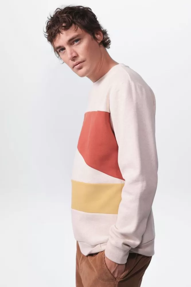 Heren * Truien En Vesten-Katoenen Colourblock Sweater