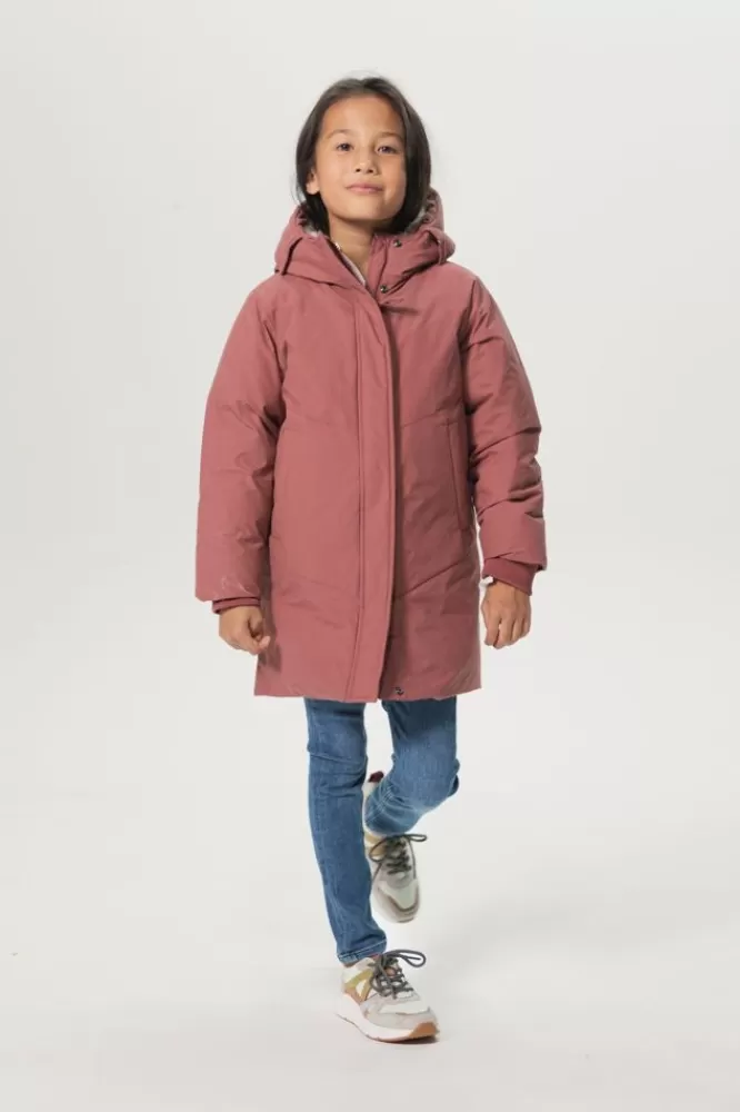 Kids * Jassen-Lange Donkerroze Technische Parka