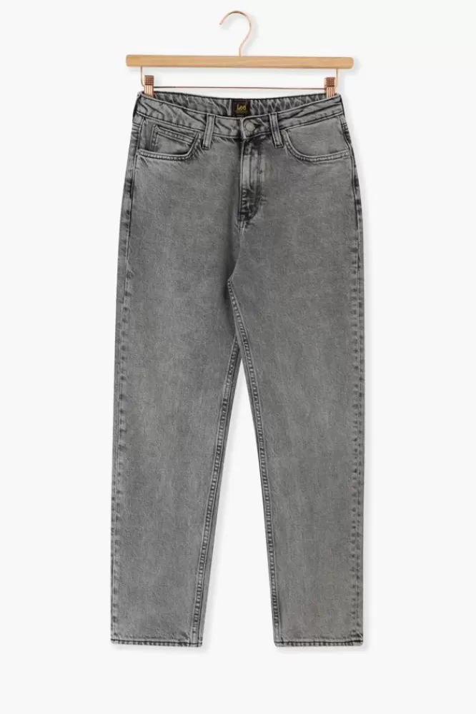 Dames LEE Broeken- Carol Donkergrijze High Waist Straight Jeans