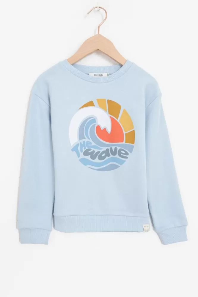 Kids * Truien En Vesten-Lichtblauwe Sweater Met Print