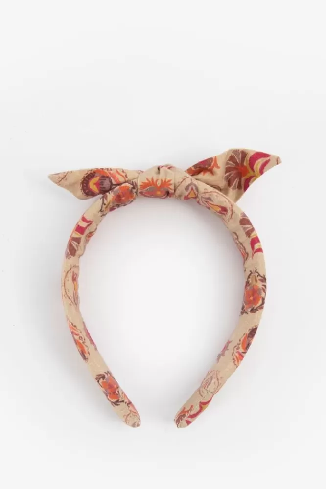 Kids * Accessoires-Lichtbruine Haarband Met Bloemenprint