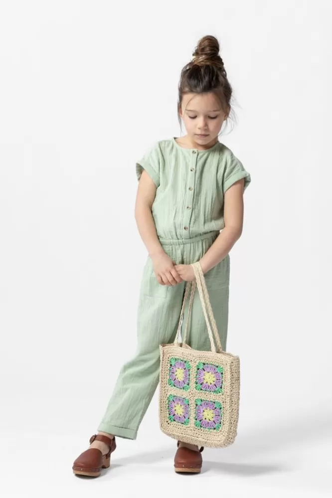 Kids * Jumpsuits-Lichtgroen Mousseline Jumpsuit