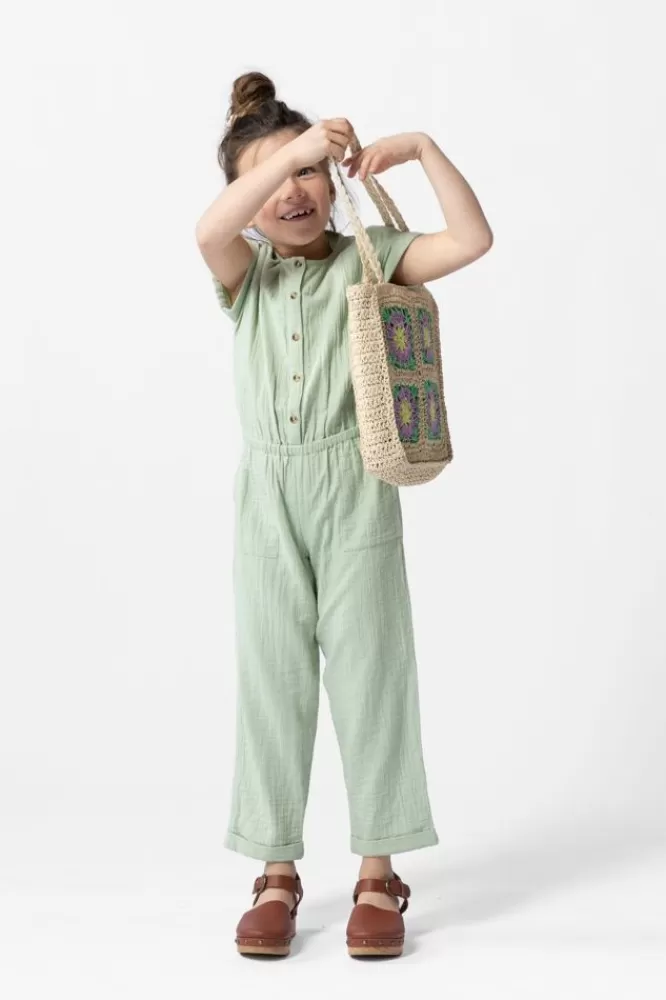 Kids * Jumpsuits-Lichtgroen Mousseline Jumpsuit