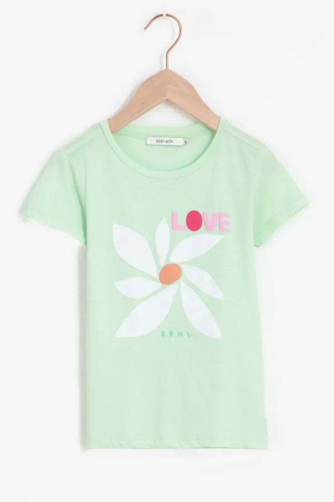 Kids * T-Shirts En Tops-Lichtgroen T-Shirt Met Print