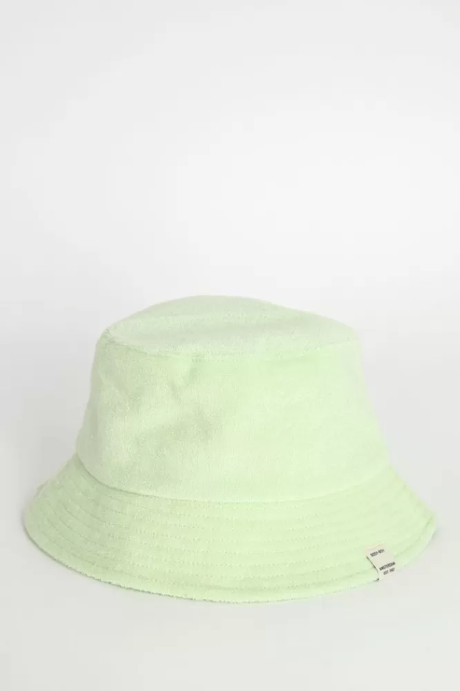 Dames Hoeden En Petten-LichtgroeneBadstofBucketHat