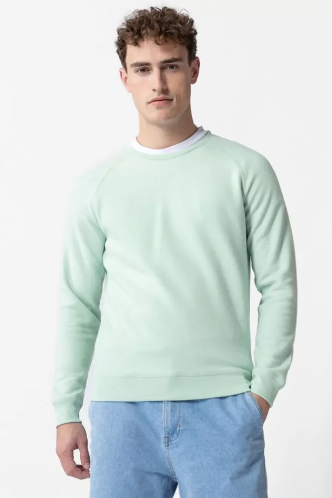 Heren * Truien En Vesten-Lichtgroene Melange Sweater