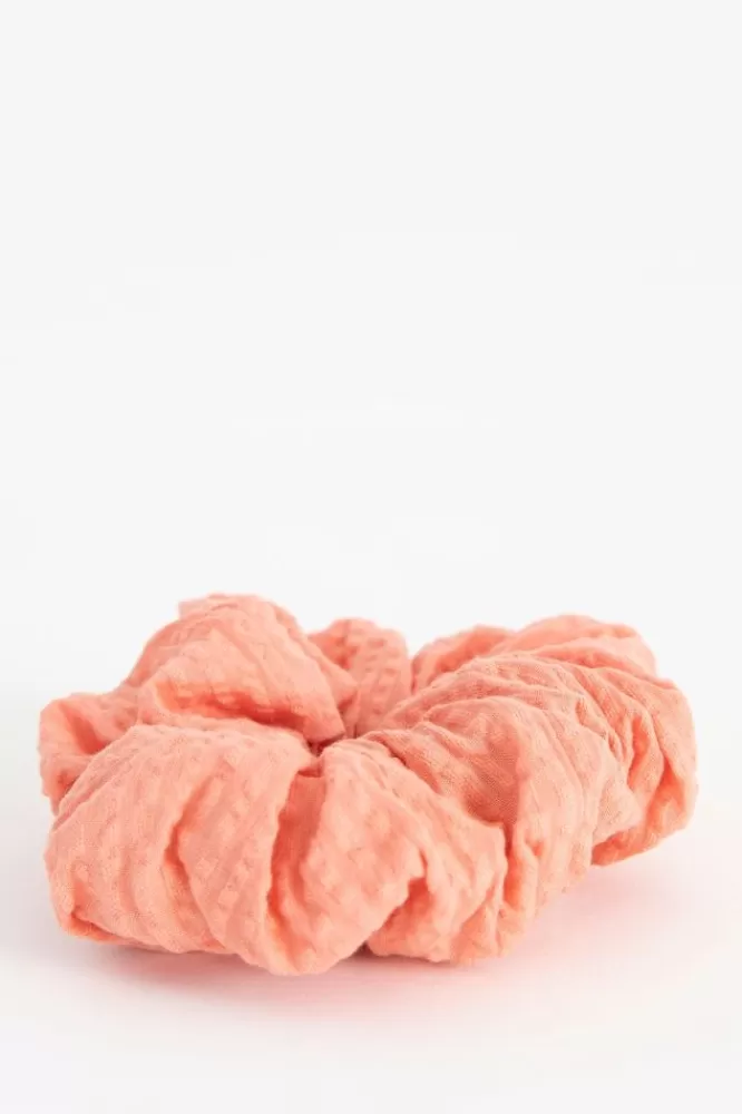 Dames Haar Accessoires-LichtoranjeSeersuckScrunchie