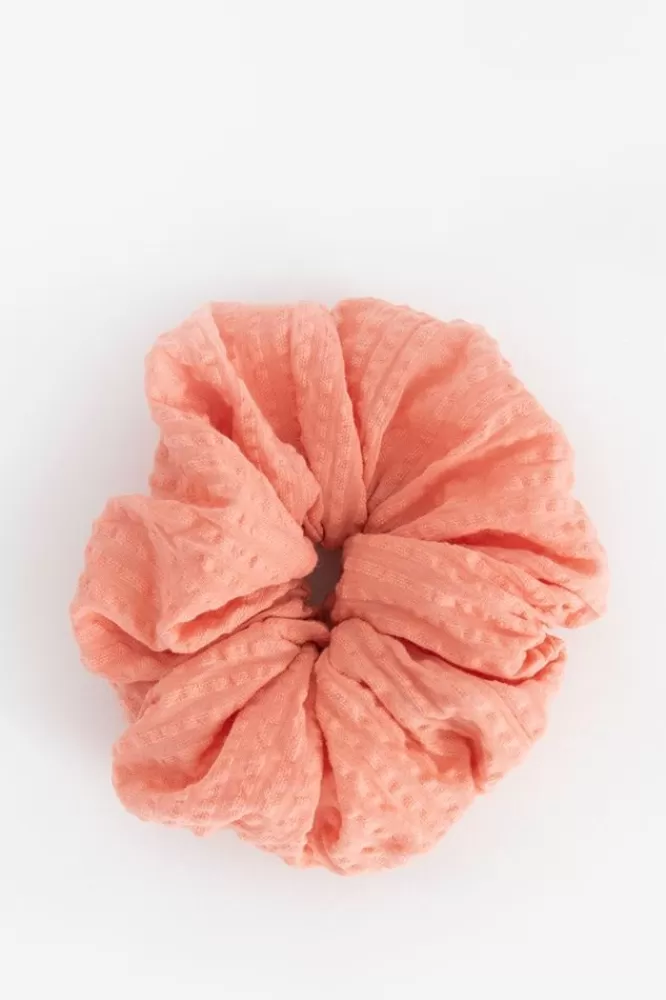 Dames Haar Accessoires-LichtoranjeSeersuckScrunchie