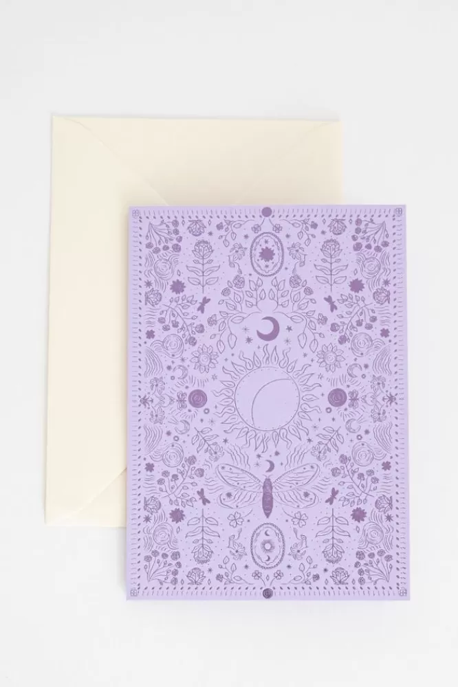 * Stationery-Lichtpaarse Kaart Met Cosmic Print