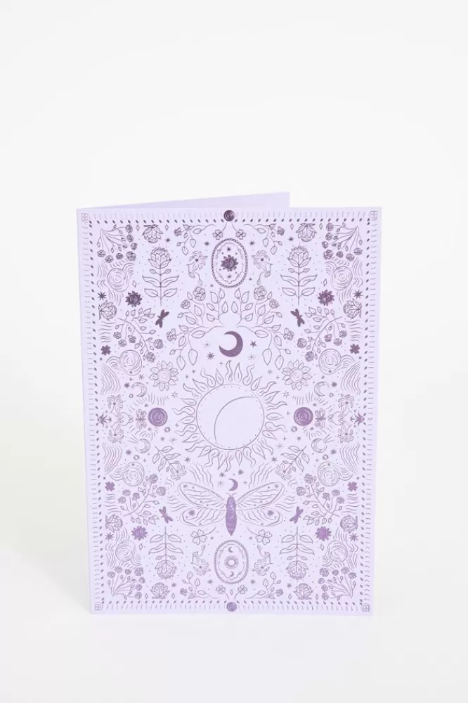 * Stationery-Lichtpaarse Kaart Met Cosmic Print