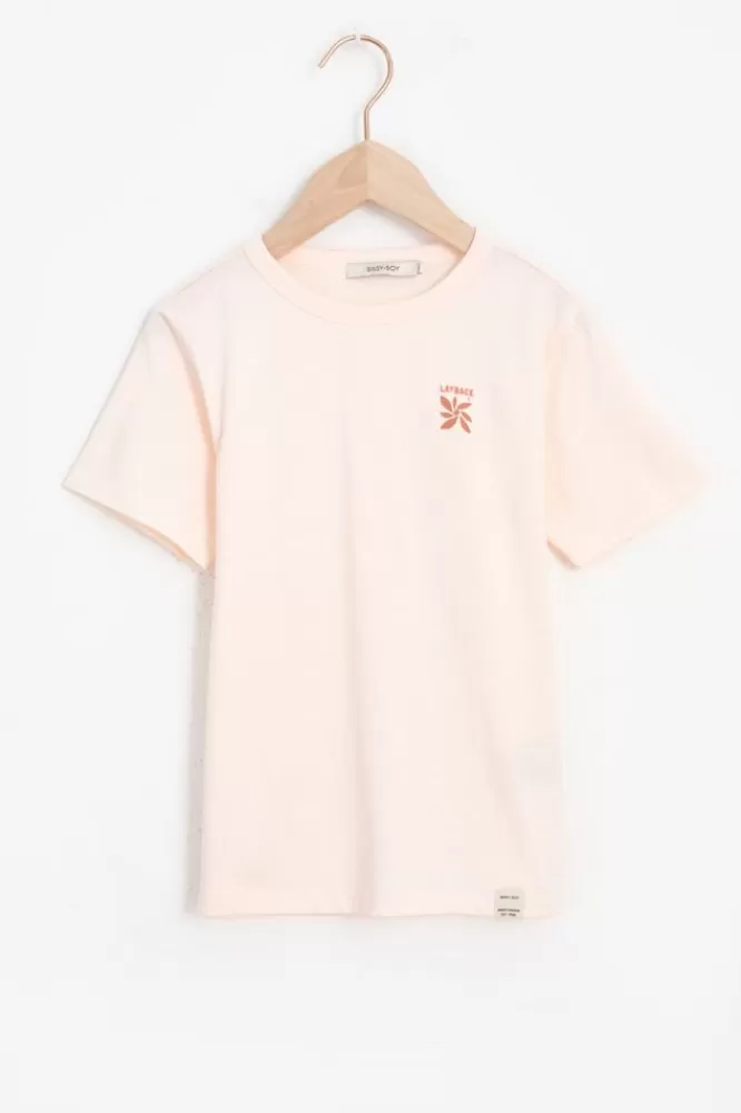 Kids * T-Shirts En Polo's-Lichtroze T-Shirt Met Print