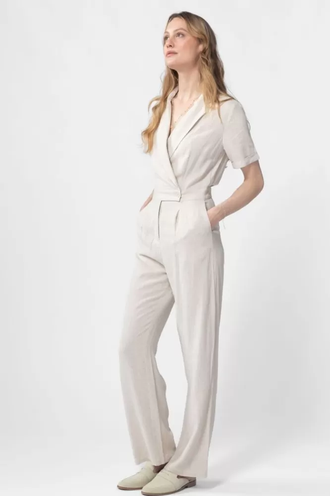 Dames Jumpsuits-LinnenStraightLegJumpsuit