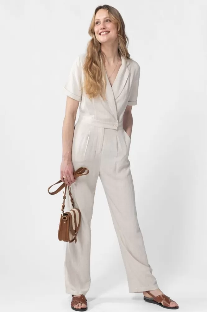 Dames Jumpsuits-LinnenStraightLegJumpsuit