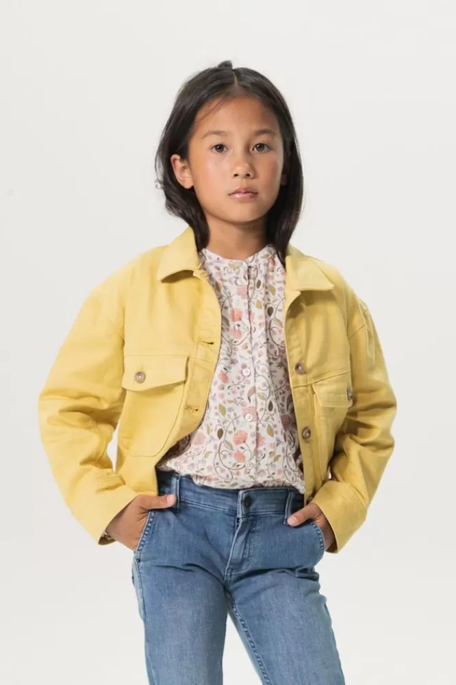 Kids * Blazers Jasjes & Gilets-Mosterd Cropped Denim Jasje