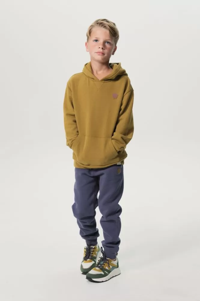 Kids * Truien En Vesten-Mosterd Groene Oversized Hoodie Met Flock Print