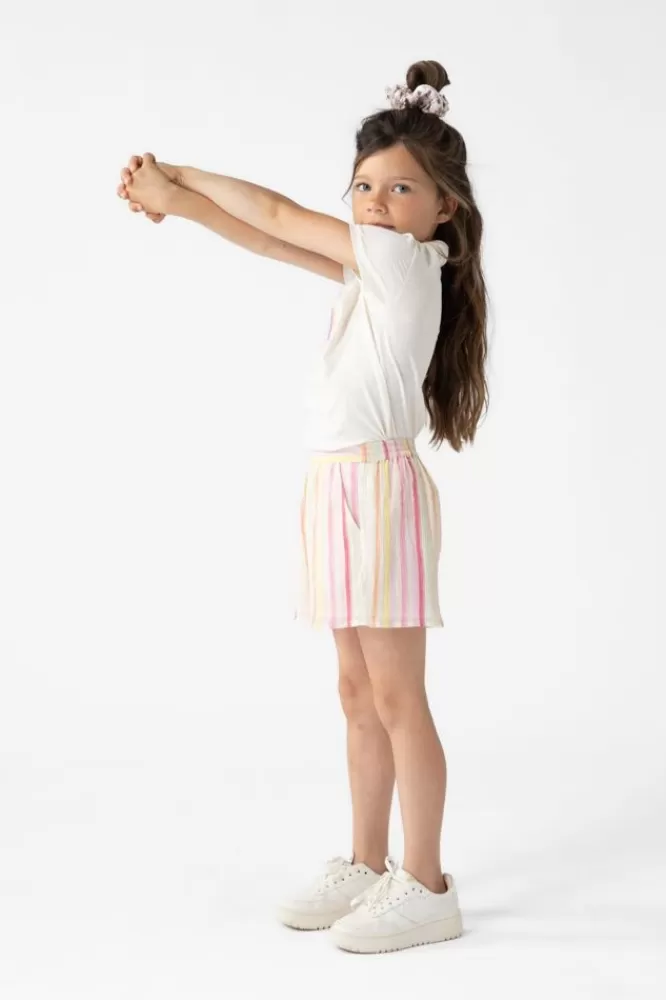 Kids * Broeken-Multicolour Gestreepte Mousseline Shorts