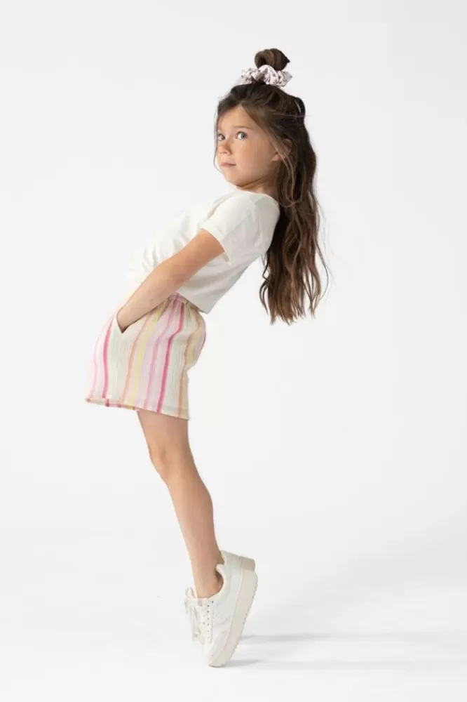 Kids * Broeken-Multicolour Gestreepte Mousseline Shorts