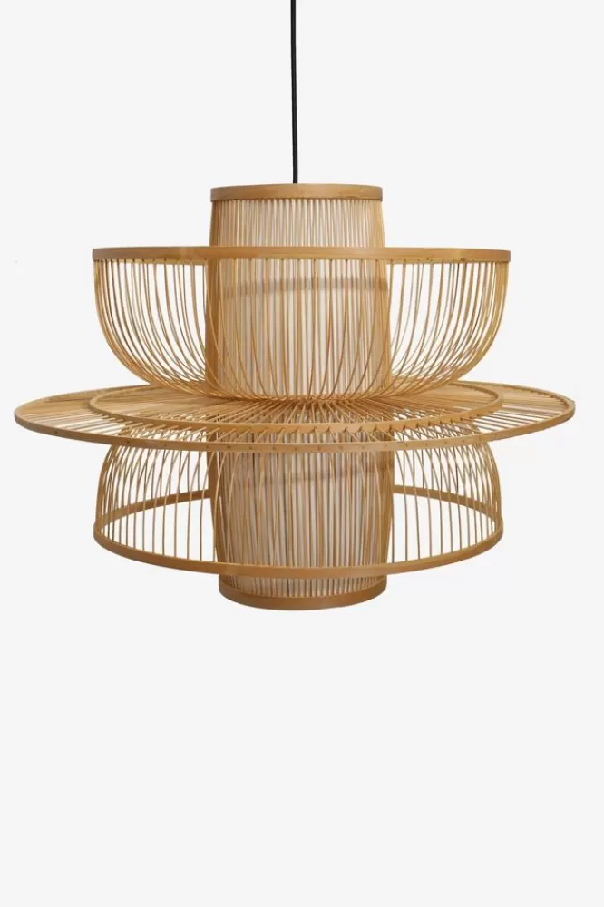 * Verlichting-Naturel Hanglamp Bamboe L