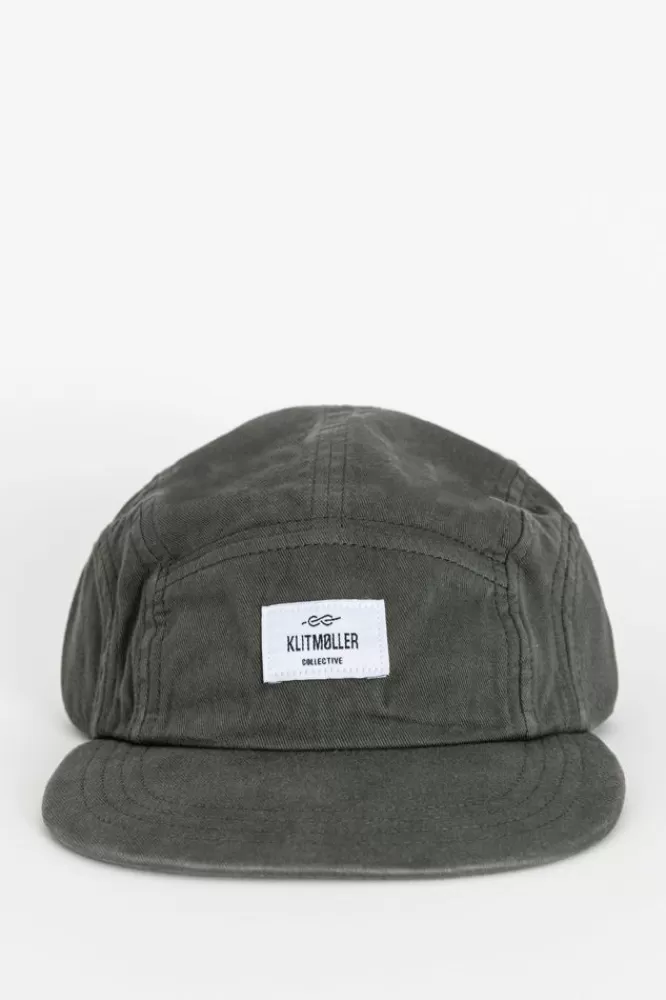 Heren Klitmøller Collective Hoeden En Petten-Olijfgroene Klitmoller Collective Five Panel Pet