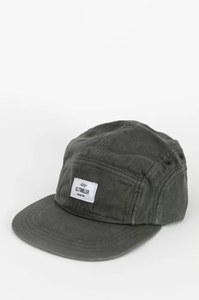 Heren Klitmøller Collective Hoeden En Petten-Olijfgroene Klitmoller Collective Five Panel Pet