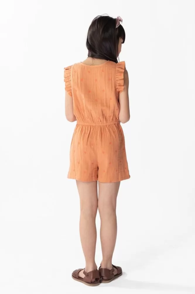 Kids * Jumpsuits-Oranje Jumpsuit Met Borduursel