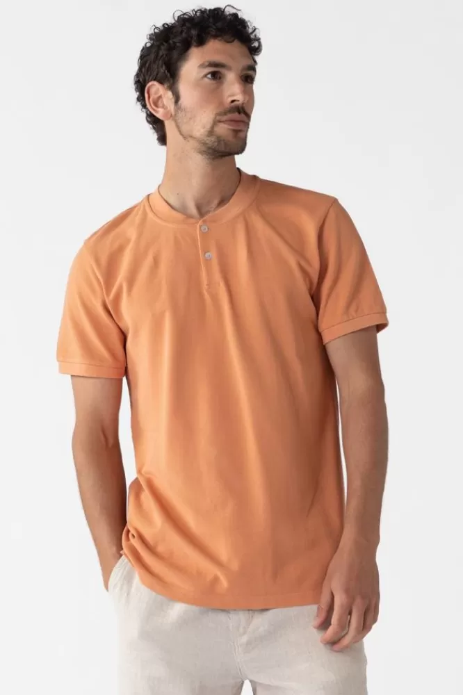 Heren * T-Shirts-Oranje Katoenen Polo