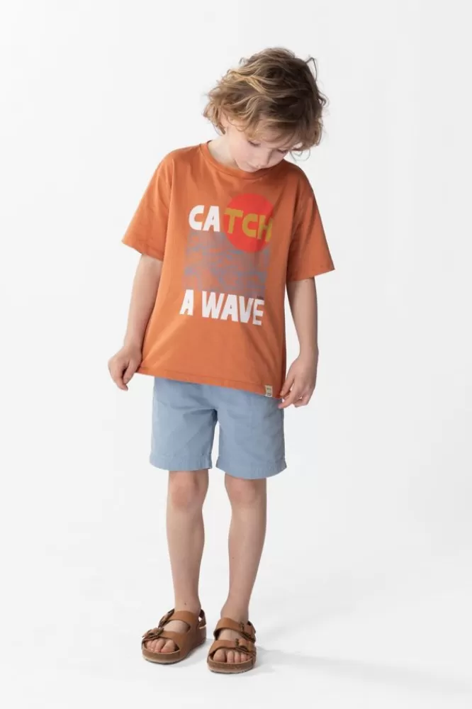 Kids * T-Shirts En Polo's-Oranje T-Shirt Met Print