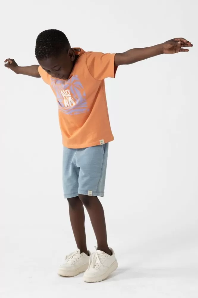 Kids * T-Shirts En Polo's-Oranje T-Shirt Met Print