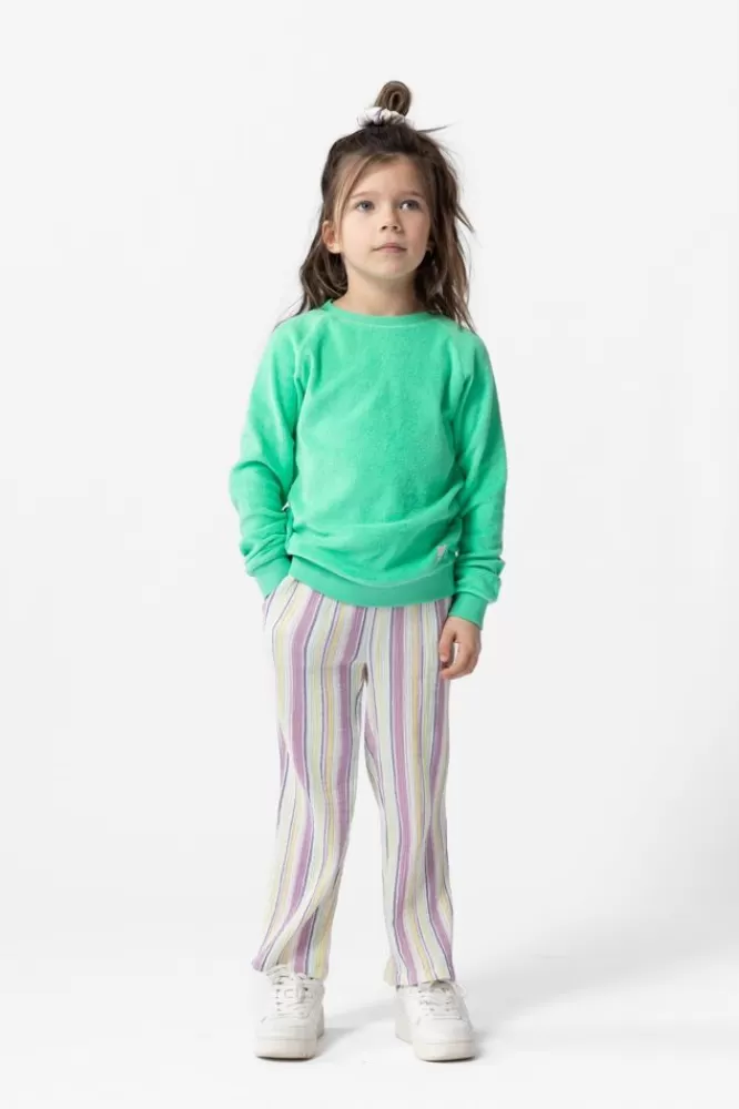 Kids * Broeken-Paars Geel Gestreepte Mousseline Broek