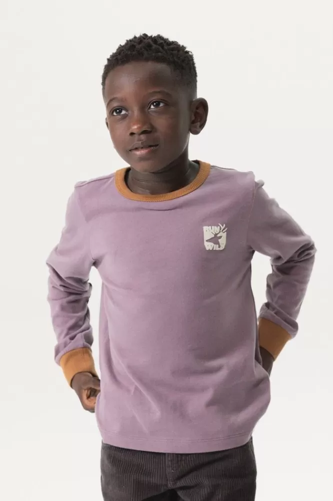 Kids * T-Shirts En Polo's-Paars Longsleeve T-Shirt Met Print