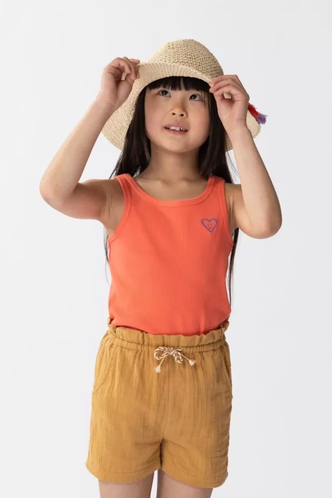 Kids * T-Shirts En Tops-Rib Singlet Met Borduursel