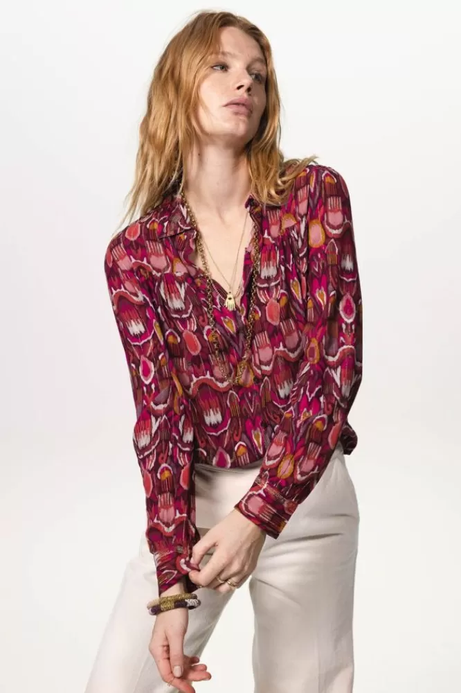 Dames Blouses-RodeBlouseMetPrint