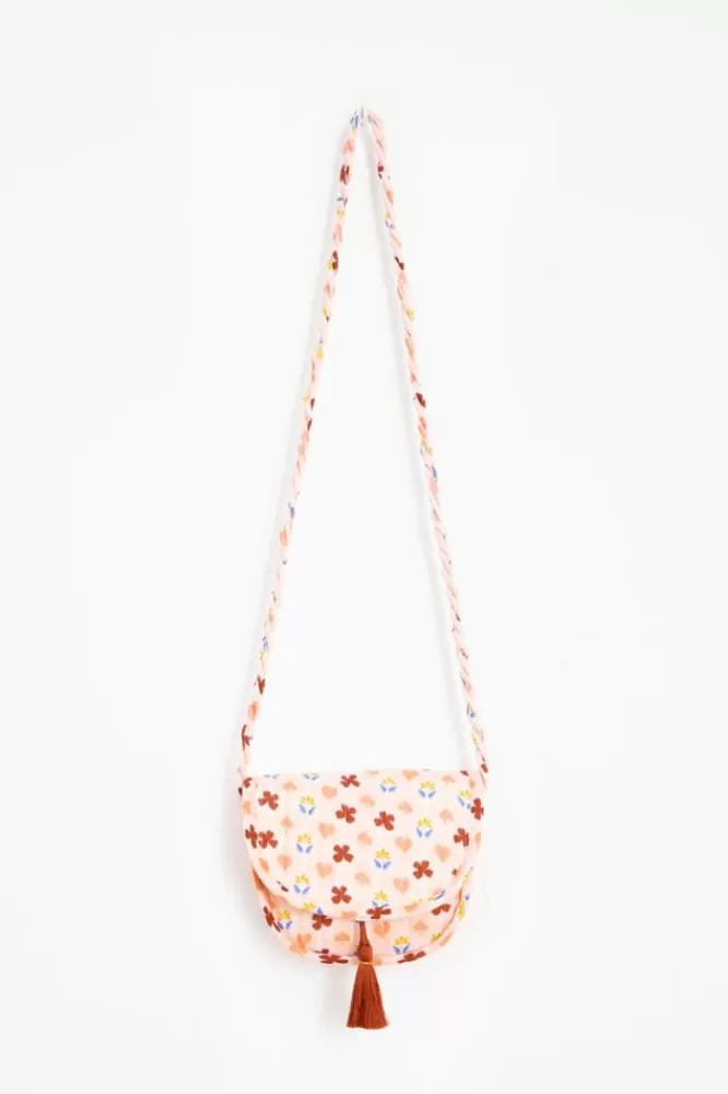 Kids * Accessoires-Roze Quilted Schoudertasje Met Print