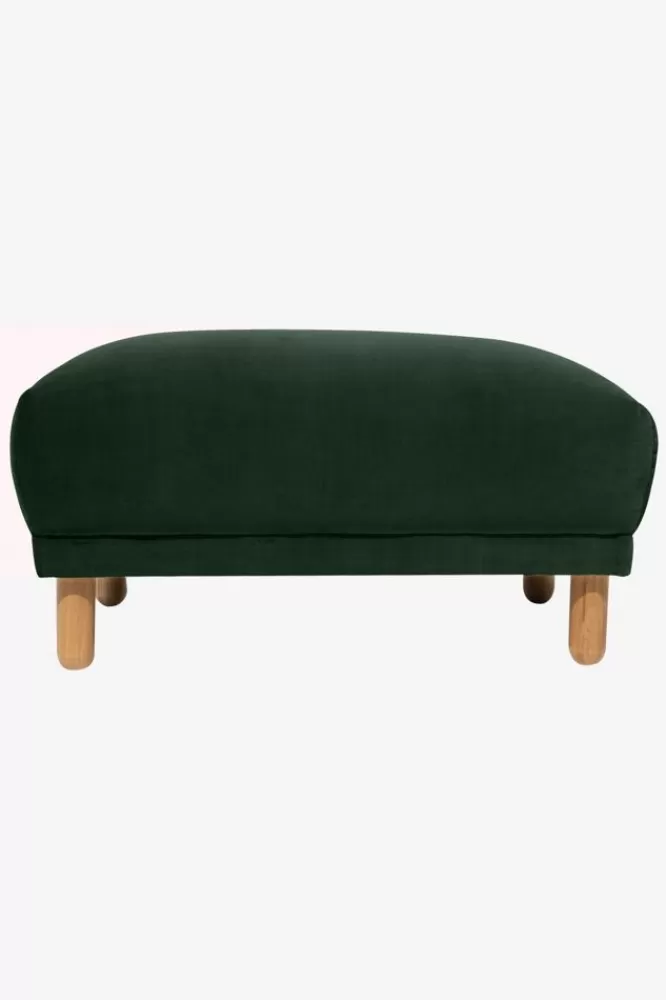 * Hockers En Poefjes-Sir Velvet Hocker Green Forest