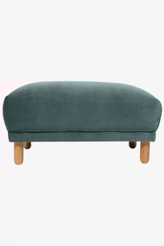 * Hockers En Poefjes-Sir Velvet Hocker Grijs Blauw