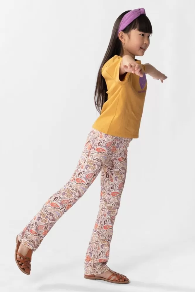 Kids * Broeken-Te Flared Legging Met Paisley Print