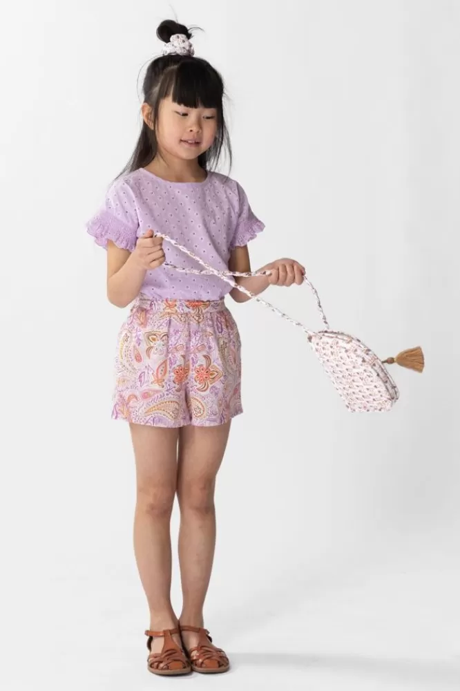 Kids * Broeken-Te Shorts Met Paisley Print