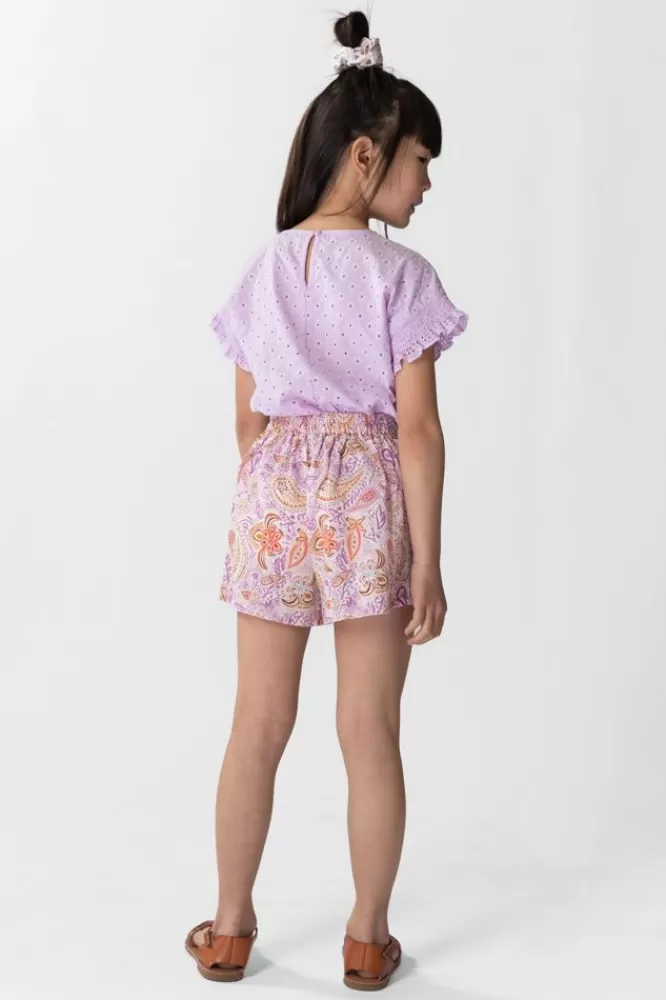 Kids * Broeken-Te Shorts Met Paisley Print