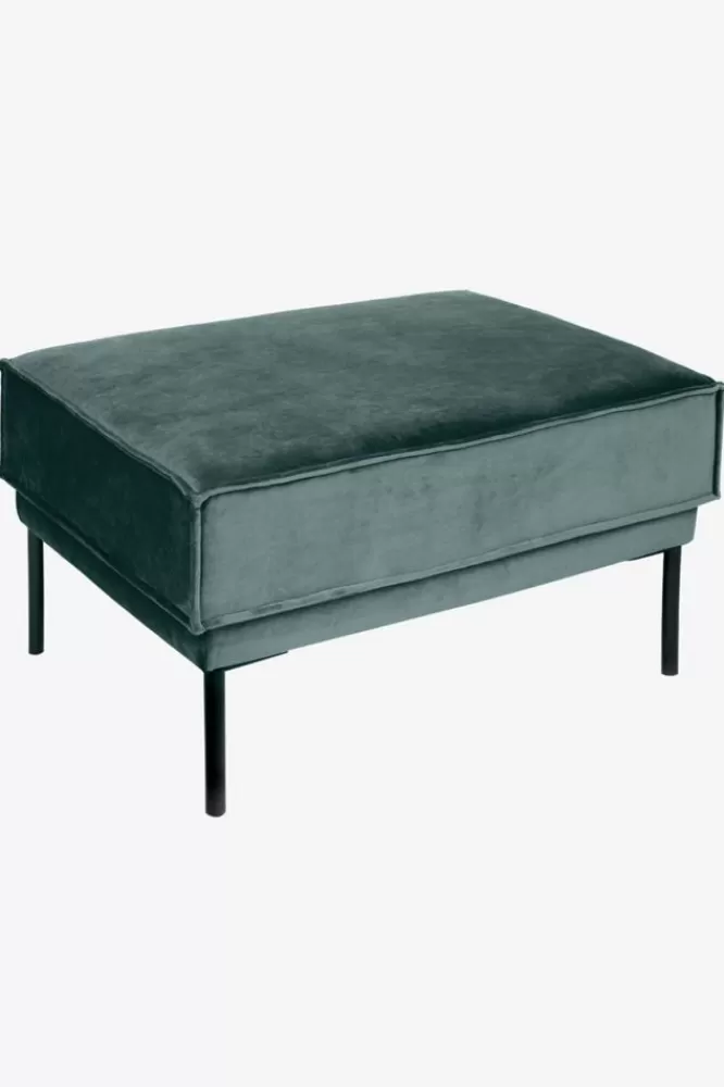 * Hockers En Poefjes-The Duchess Velvet Hocker Grijs Blauw