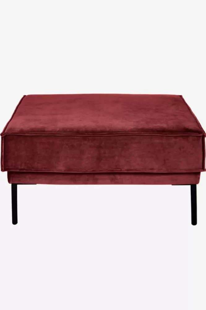 * Hockers En Poefjes-The Duchess Velvet Hocker Wine Red