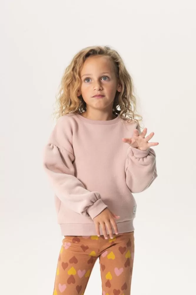 Kids * Truien En Vesten-Vergrijsd Roze Sweater Met Ballonmouwen