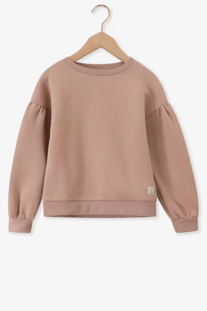 Kids * Truien En Vesten-Vergrijsd Roze Sweater Met Ballonmouwen